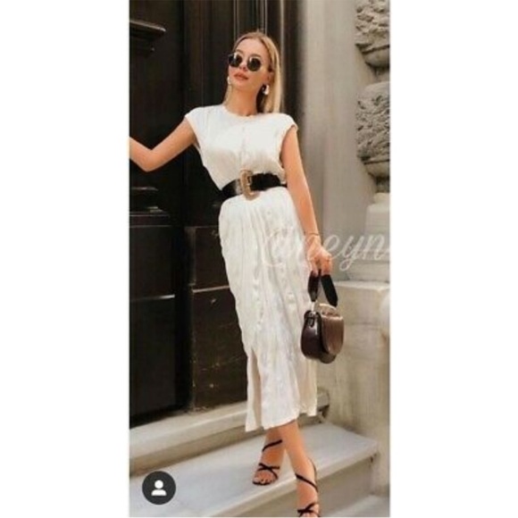 Zara Dresses & Skirts - Zara crinkle effect midi dress
